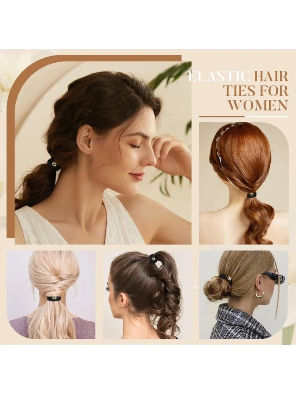 10 Pcs Thick Hair Braided Ties - Durable, No-Slip, Stylish Black Hair